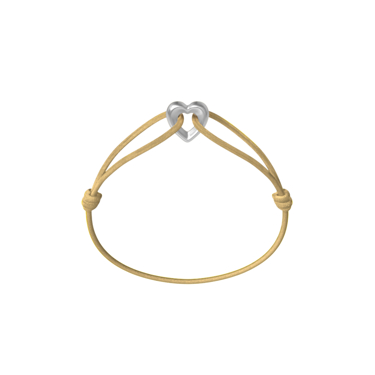 Silver Heart Cord Bracelet