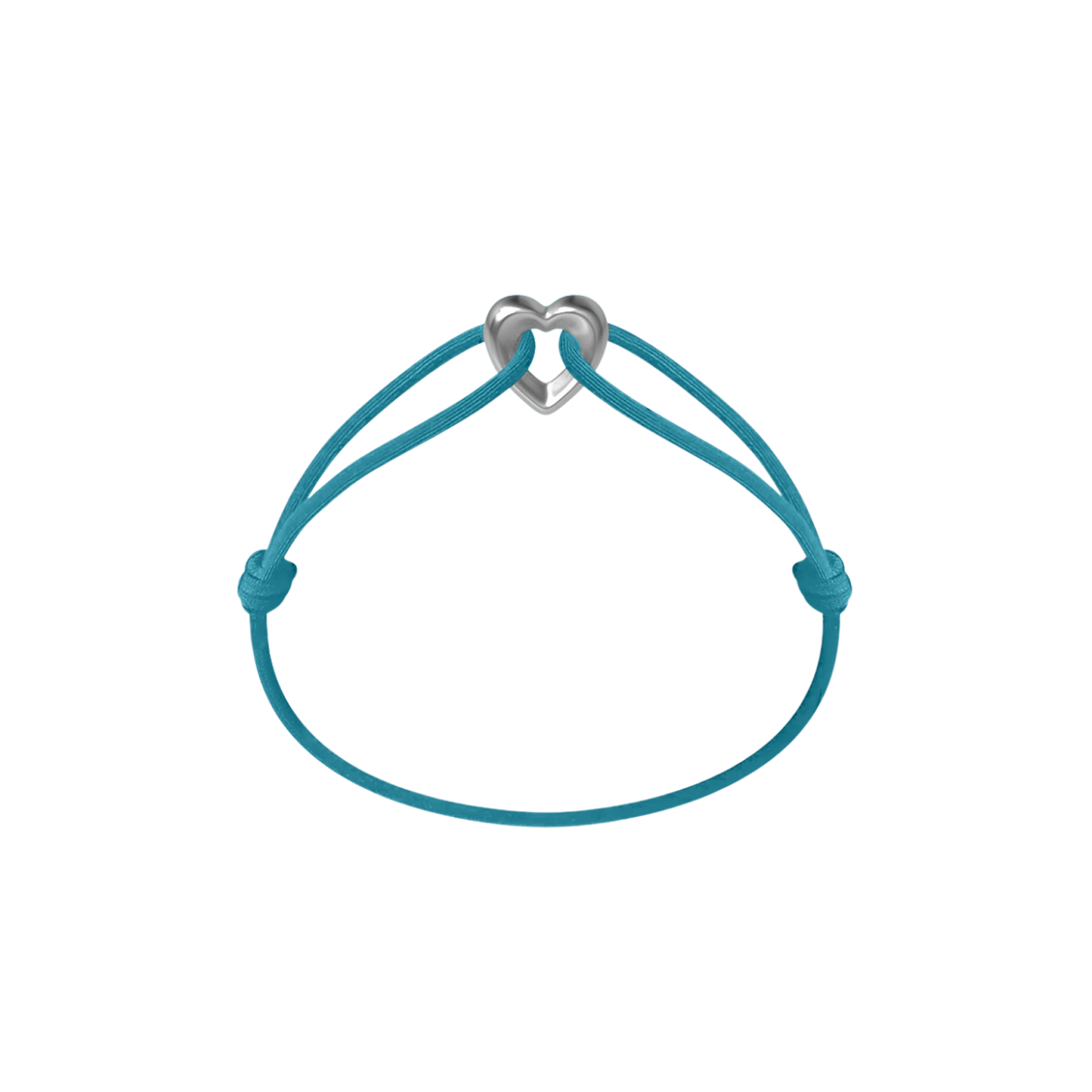 Silver Heart Cord Bracelet