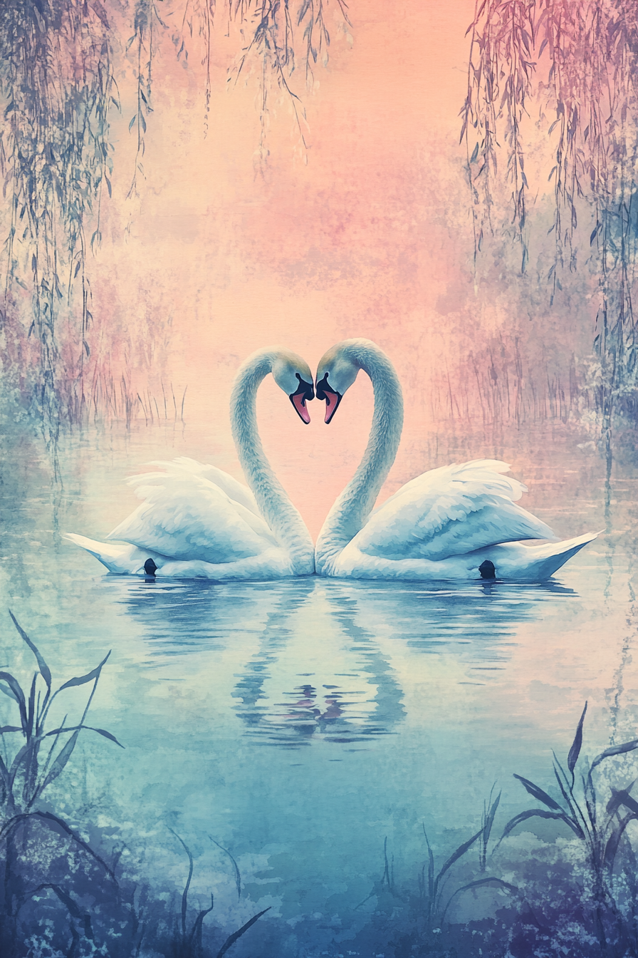 Heartfelt Swans Canvas