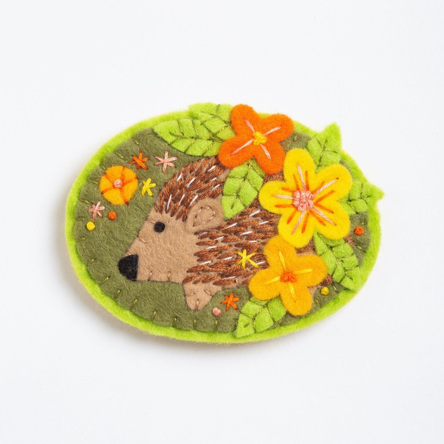 Hedgehog Felt Craft Brooch Kit for Beginners