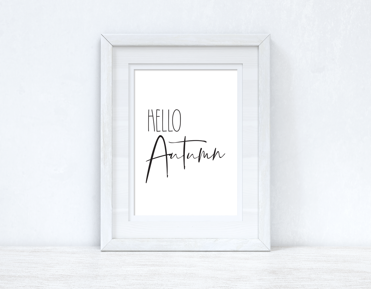 Hello Autumn Plain Font New Autumn Seasonal Wall Home Decor Print