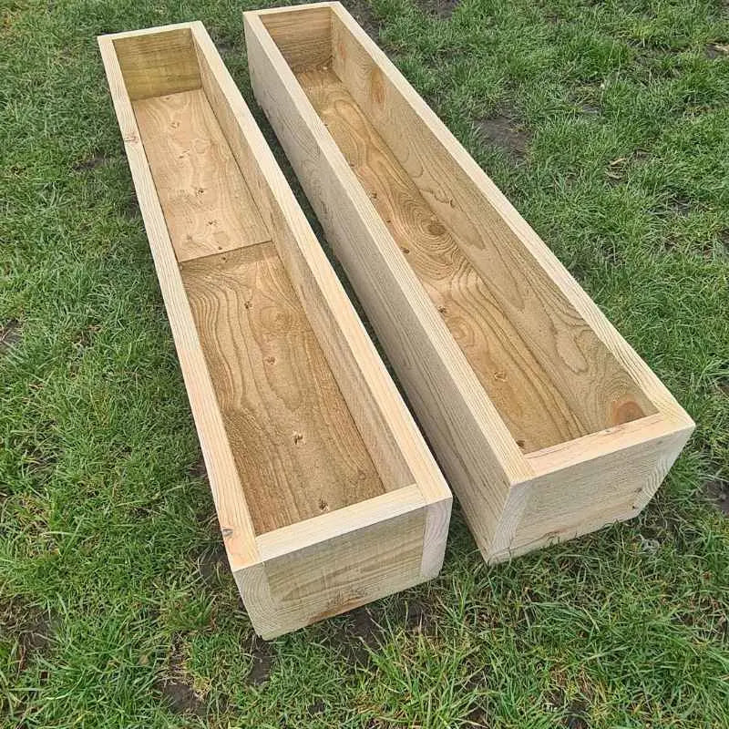 2 x rustic wooden garden planters / Herb Planters. Delivered Ready Assembled -Choose a size