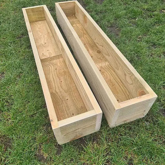 2 x rustic wooden garden planters / Herb Planters. Delivered Ready Assembled -Choose a size