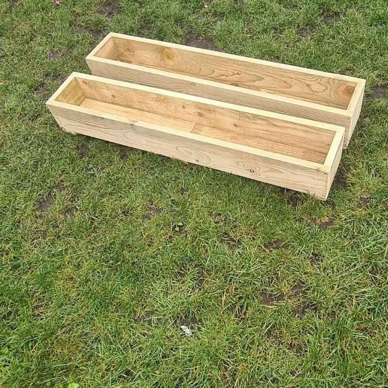 2 x rustic wooden garden planters / Herb Planters. Delivered Ready Assembled -Choose a size