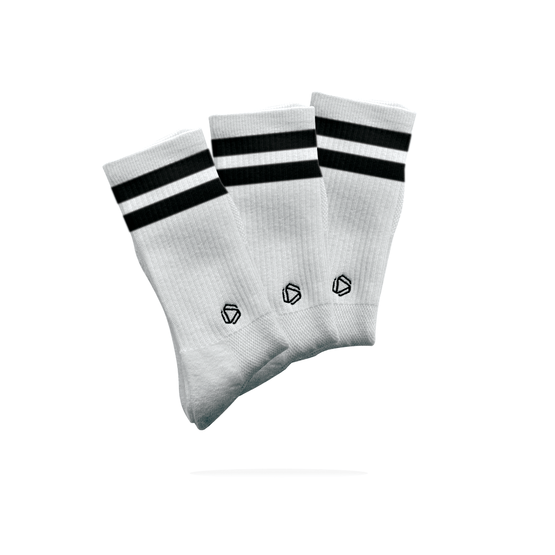 White 2Stripe Padel Socks X3