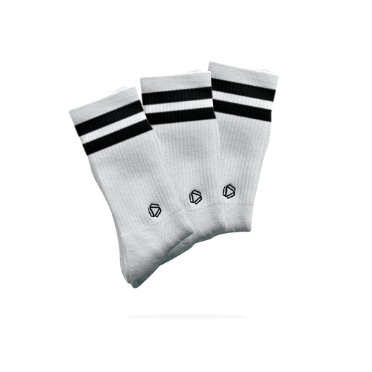 White 2Stripe Padel Socks X3
