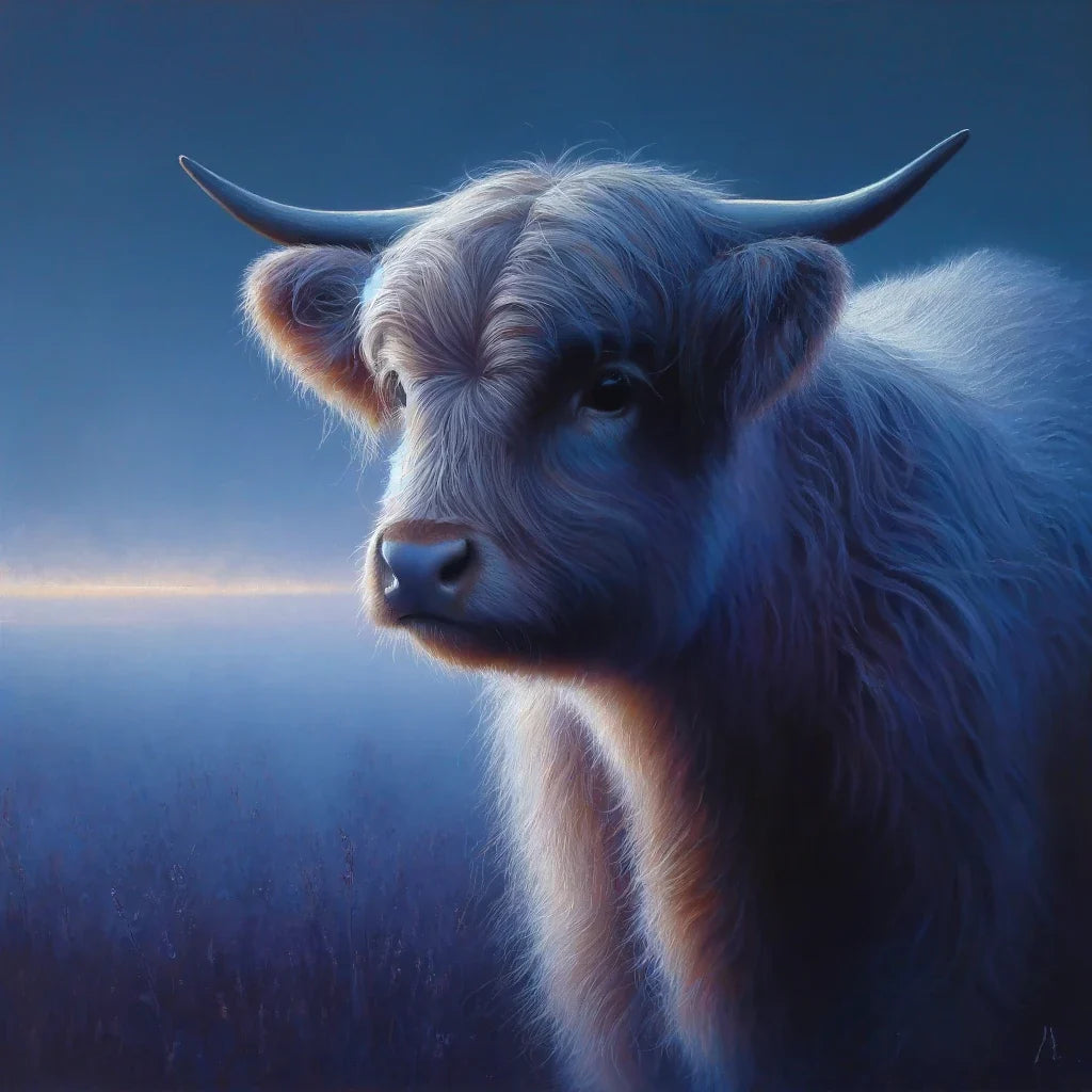 Highland Cow Evening Calm Canvas