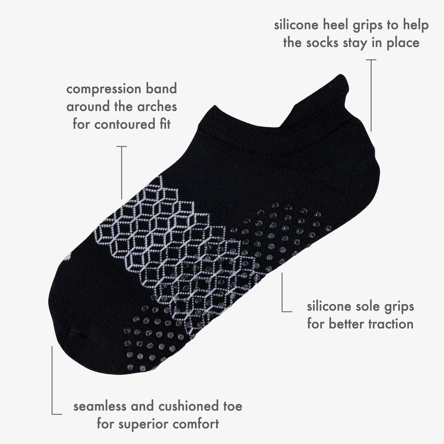 grip socks (ankle) - organic combed cotton