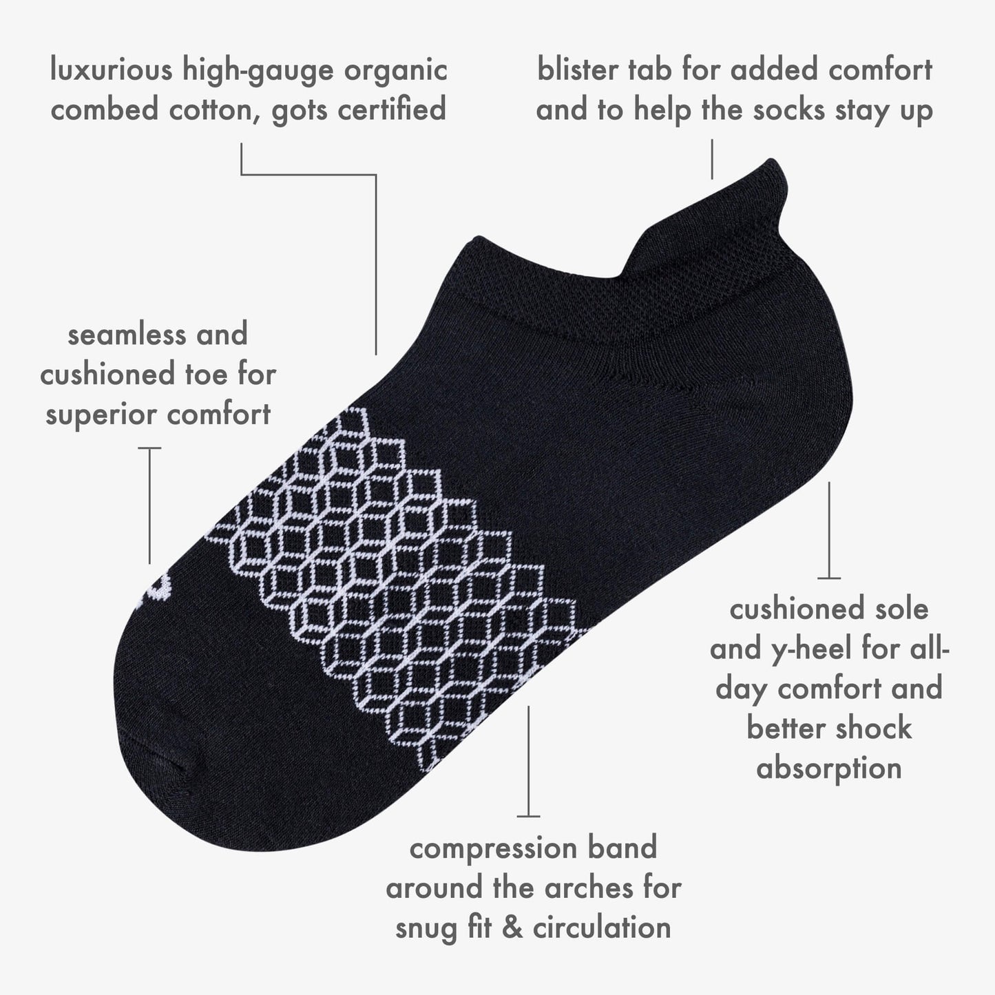 trainer socks - organic combed cotton