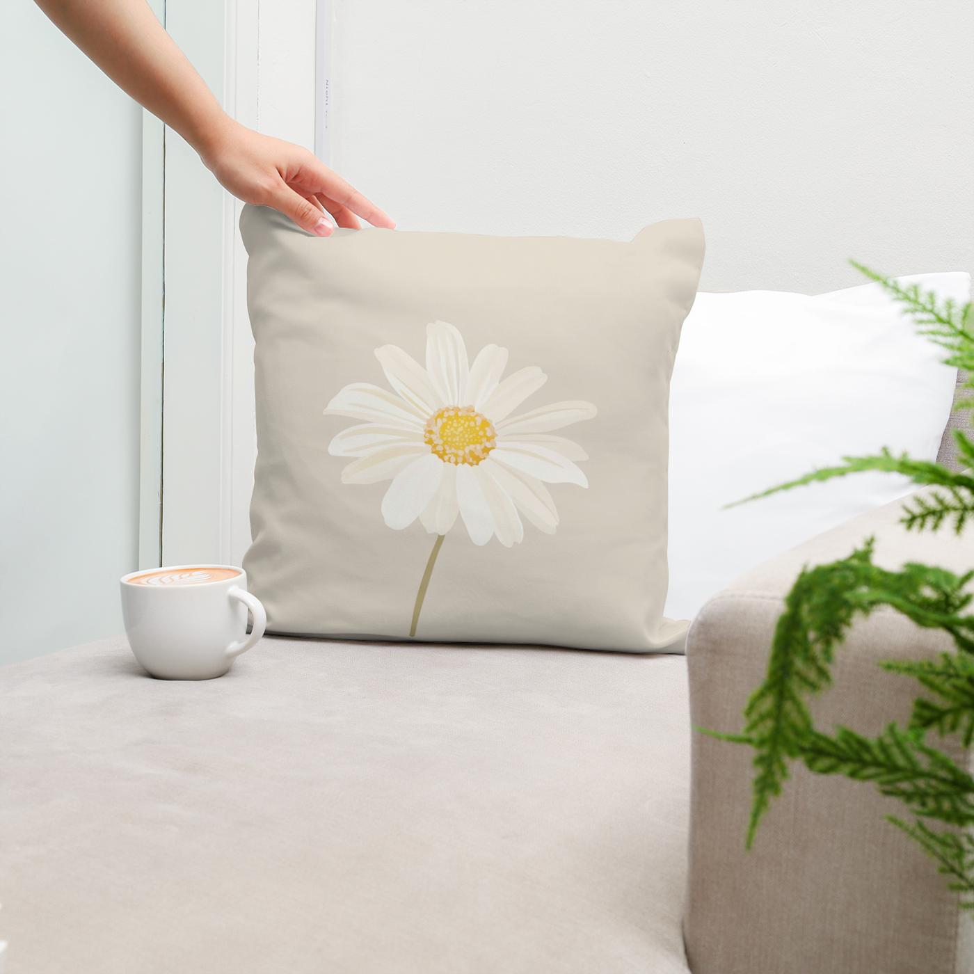 Daisy Elegance Cotton Cushion