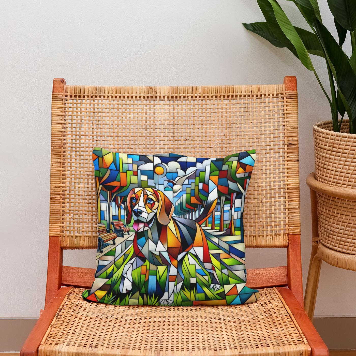 Cubist Canine Cotton Cushion