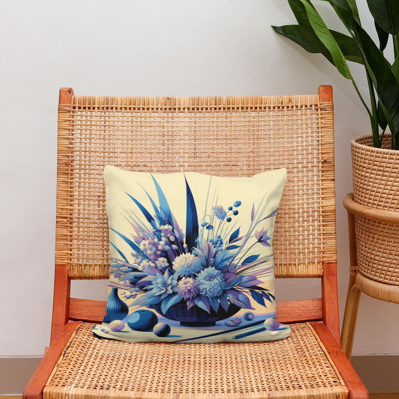 Modern Ikebana Cotton Cushion