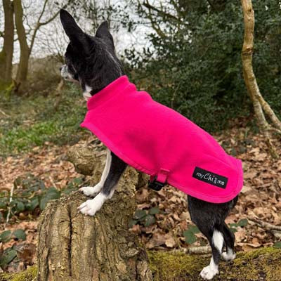 Tiny Toastie Water Repellent Fleece Dog Coat by My Chi and Me Hot Pink