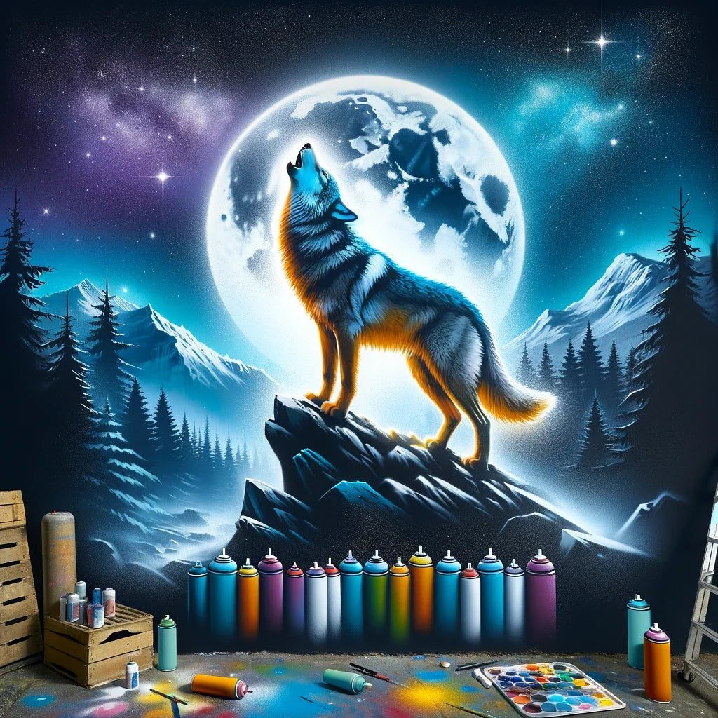 Howling Wolf Night Canvas