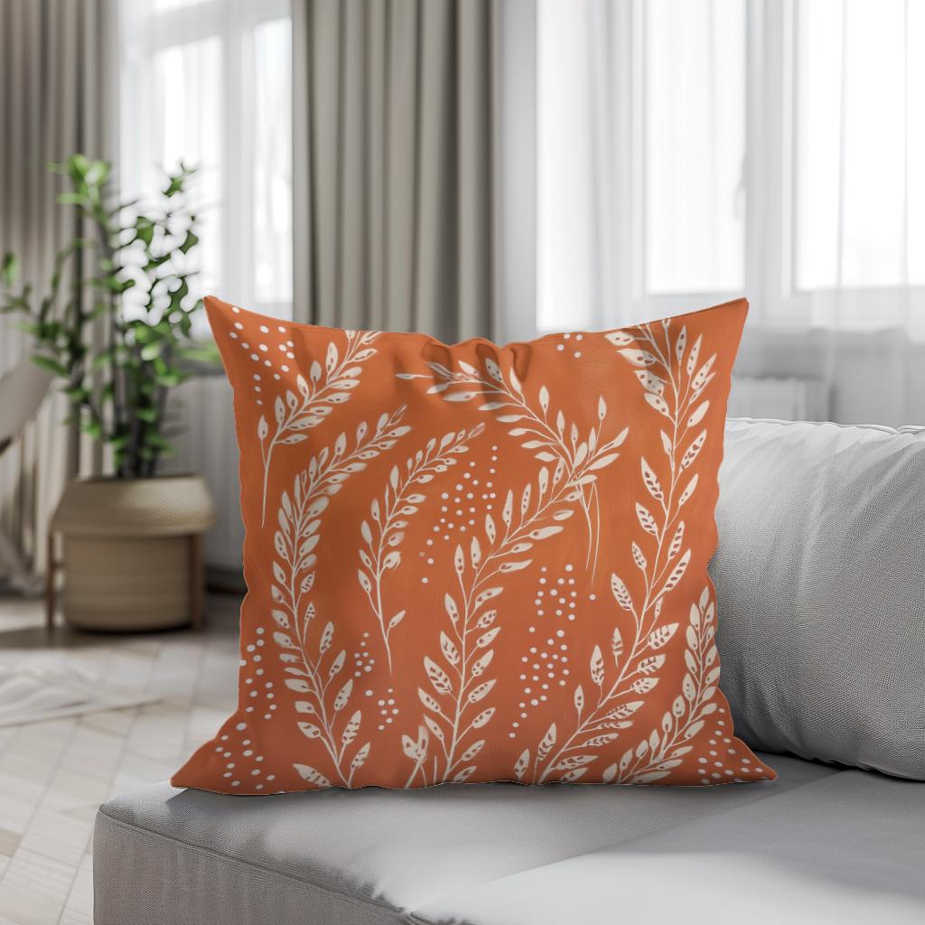 Rusty Orange Wheat Cotton Cushion