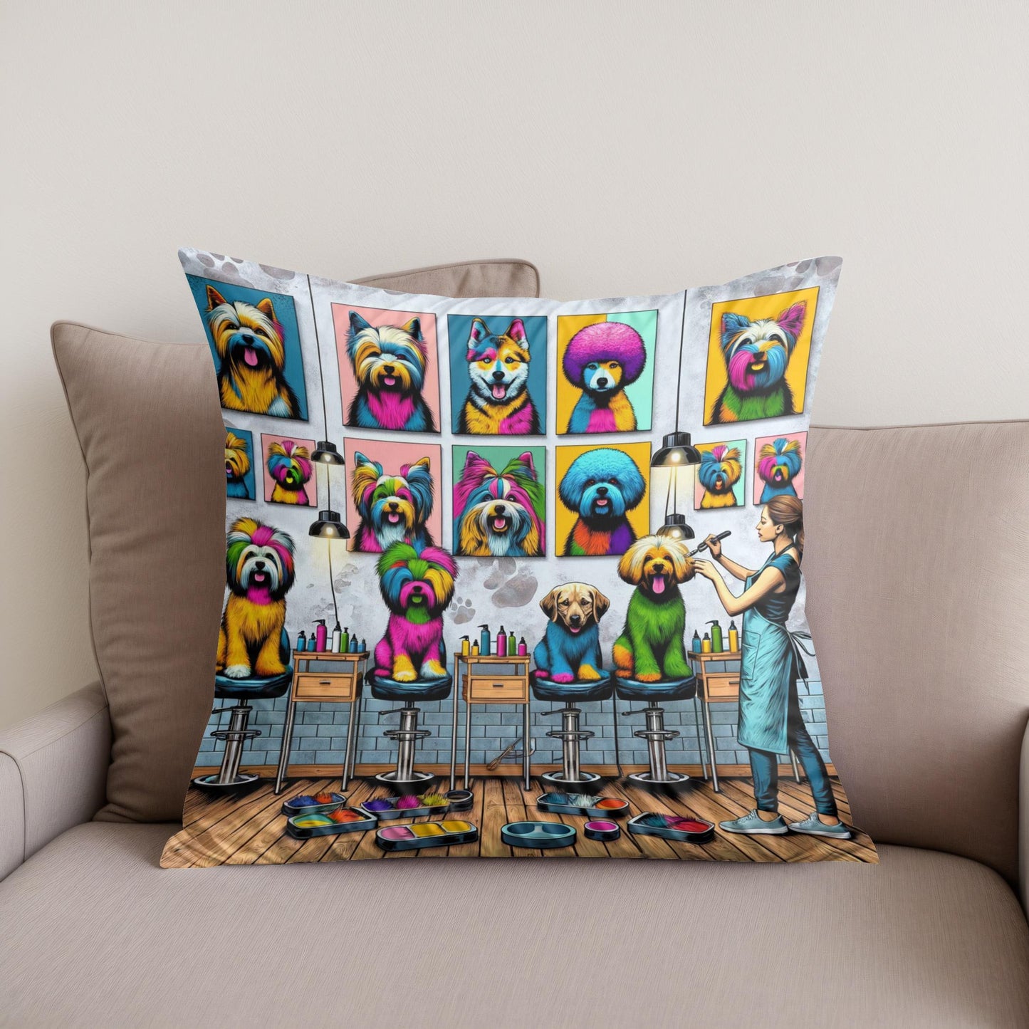 Pop Art Paws Cotton Cushion