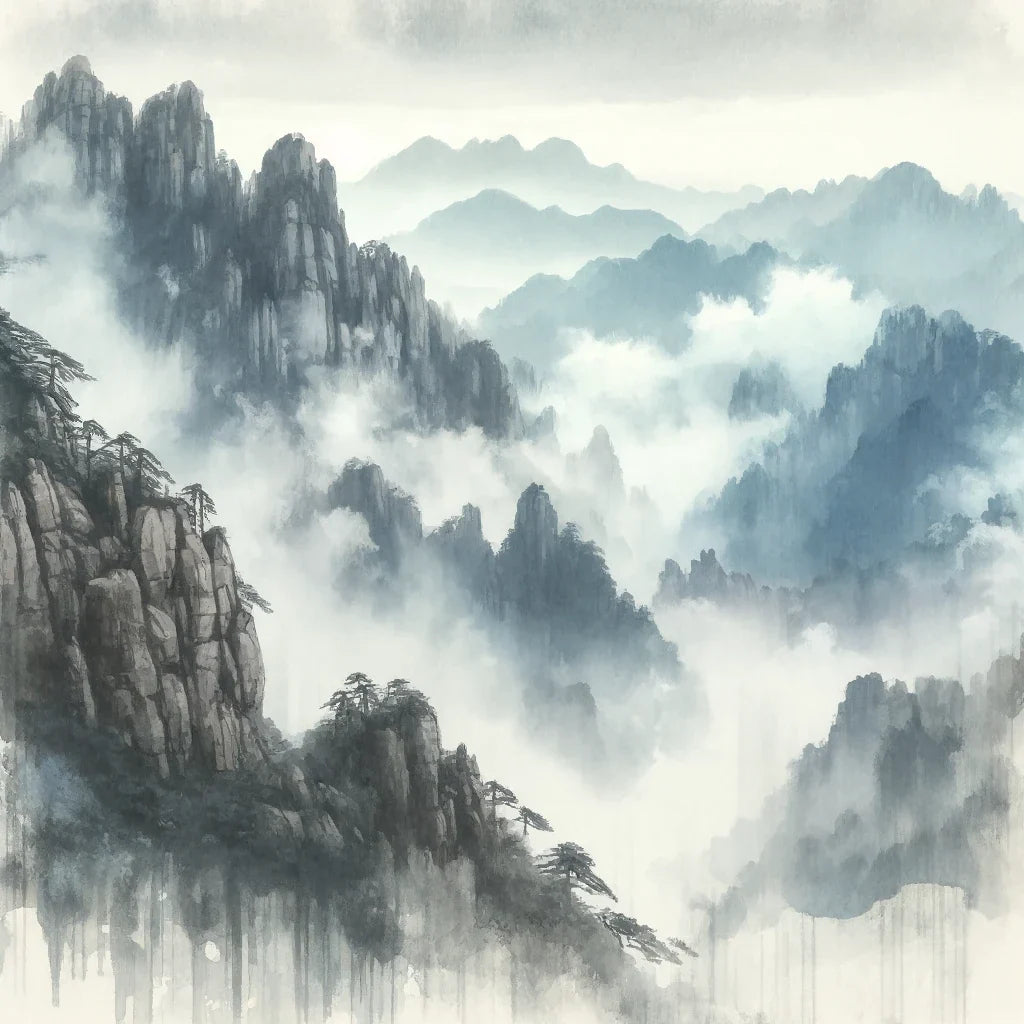 Huangshan Misty Peaks Canvas