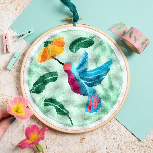 'Hummingbird' Bird Cross Stitch Kit for Beginners