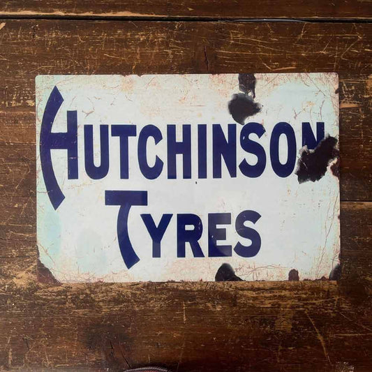 Hutchinson Tyres Metal Advertising Wall Sign