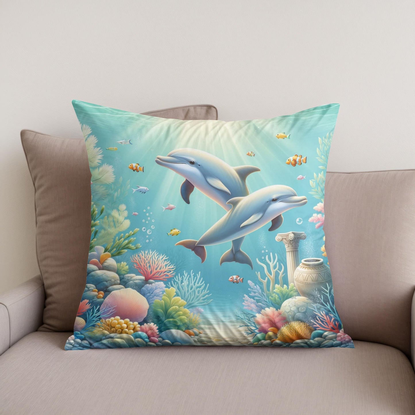 Dolphin Dreamland Cotton Cushion