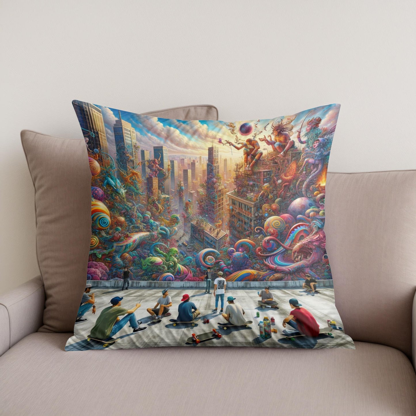 Rooftop Rendezvous Cotton Cushion