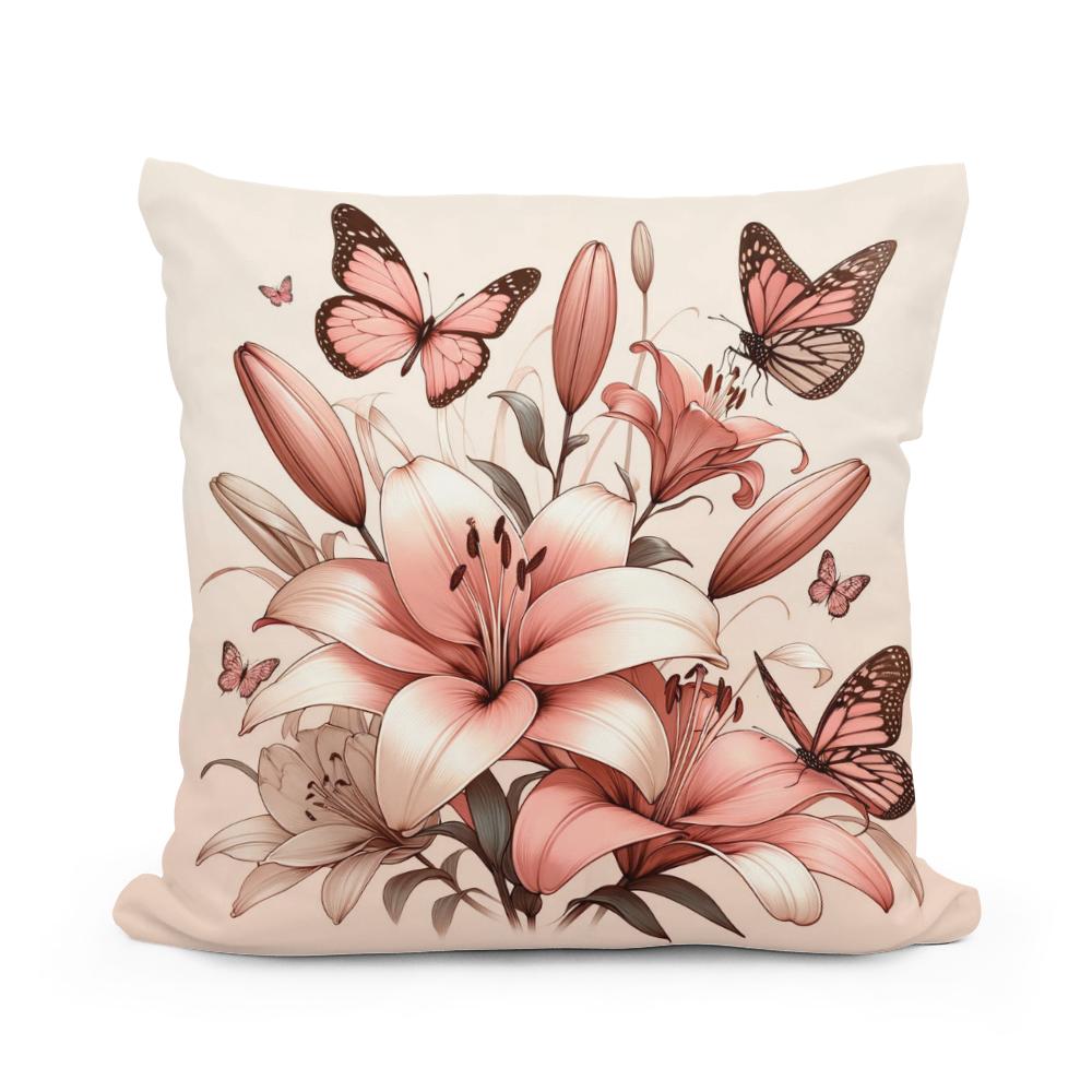 Blush Lily Whispers Cotton Cushion