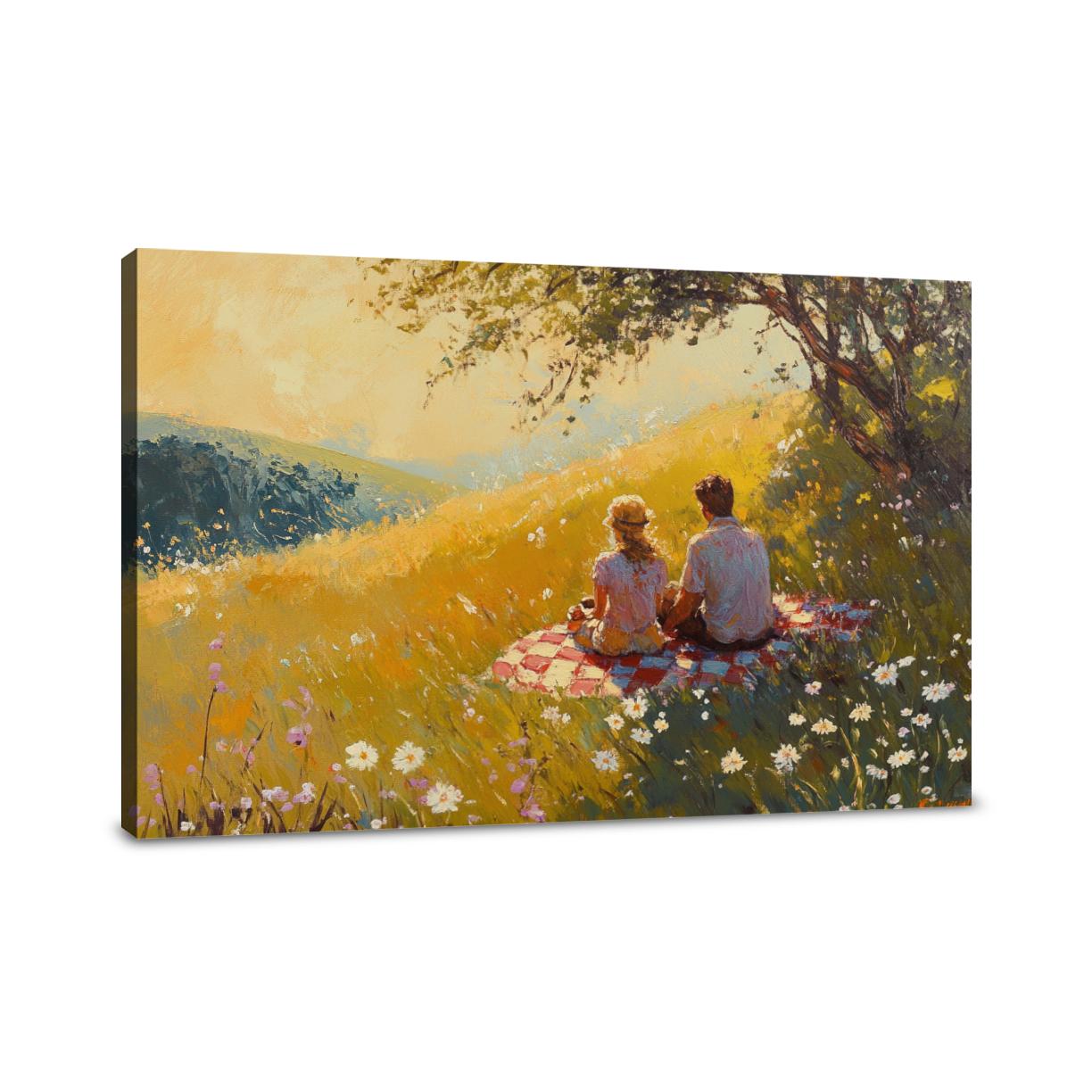Romantic Meadow Picnic Canvas