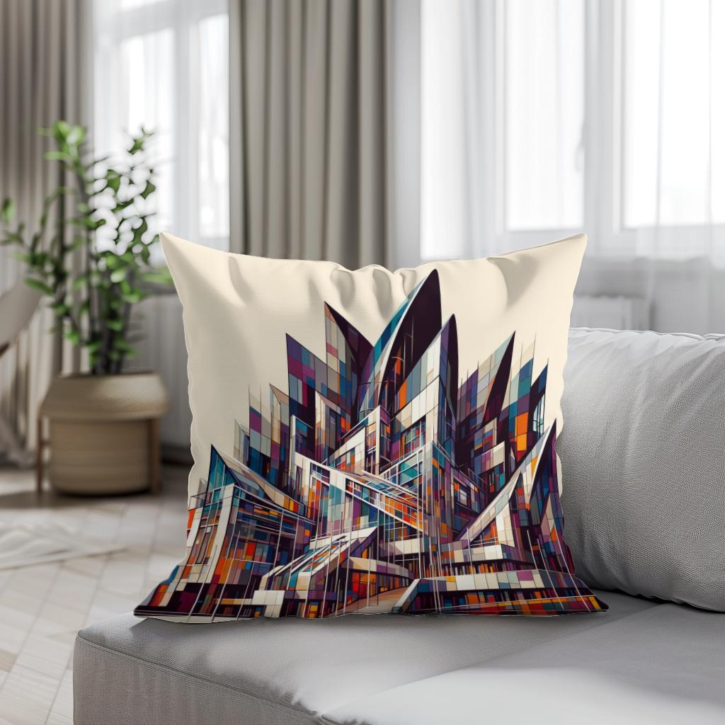 Edinburgh Scottish Parliament Abstract Vision Cotton Cushion
