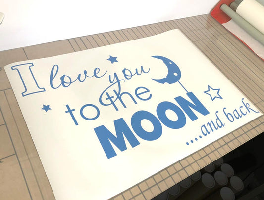I Love You to the Moon and Back Wall Sticker – Cute Nursery Wall Decor