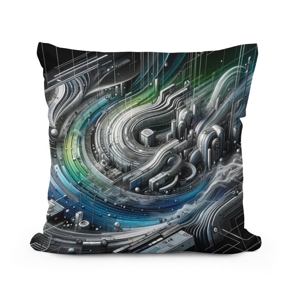 Cybernetic Vista Cotton Cushion