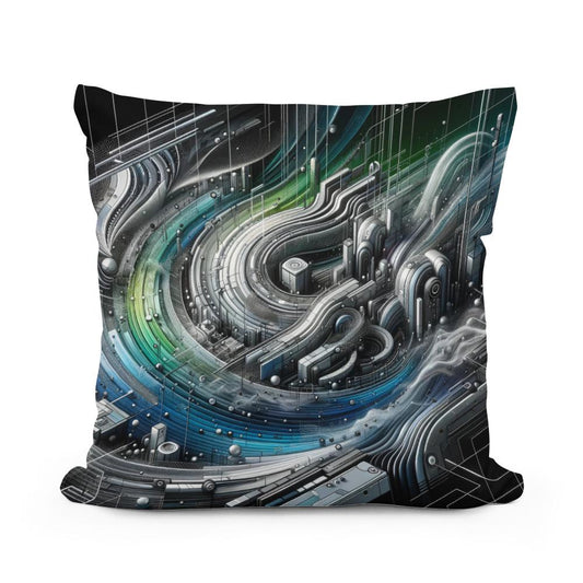 Cybernetic Vista Cotton Cushion
