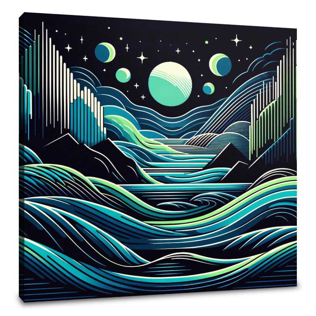 Midnight Waves Canvas