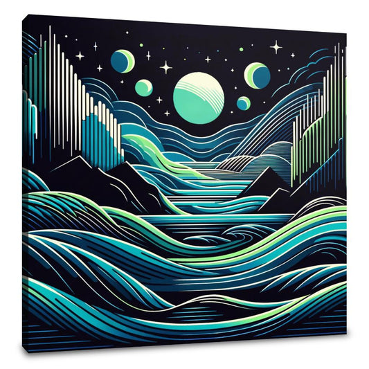 Midnight Waves Canvas