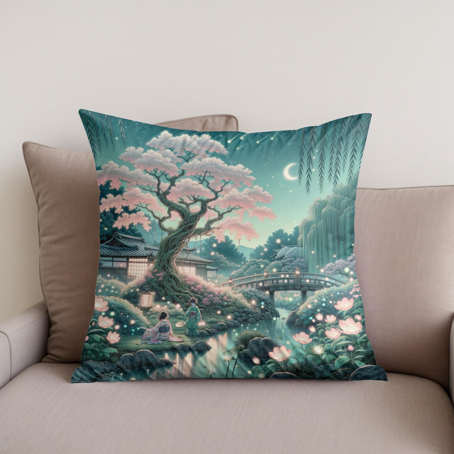 Enchanted Blossom Retreat Cotton Cushion