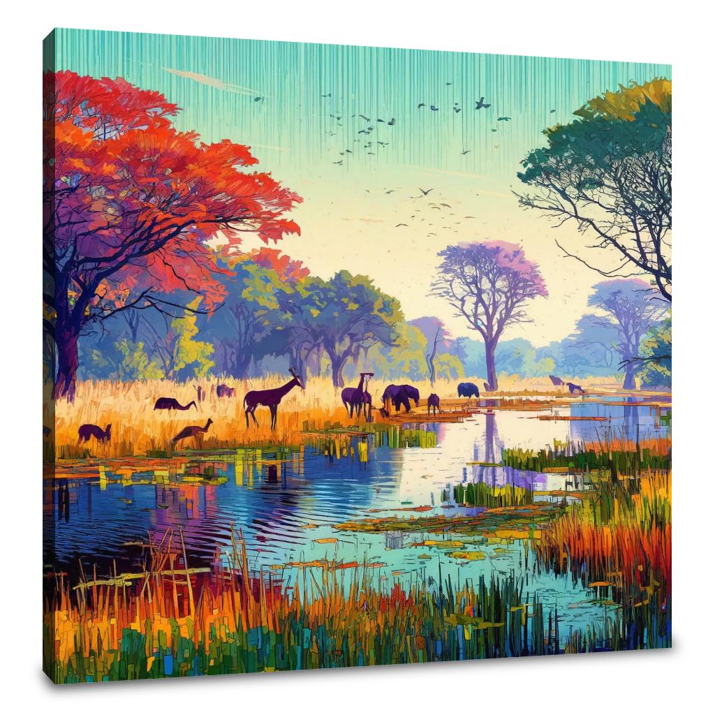 Okavango Delta Wildlife Canvas