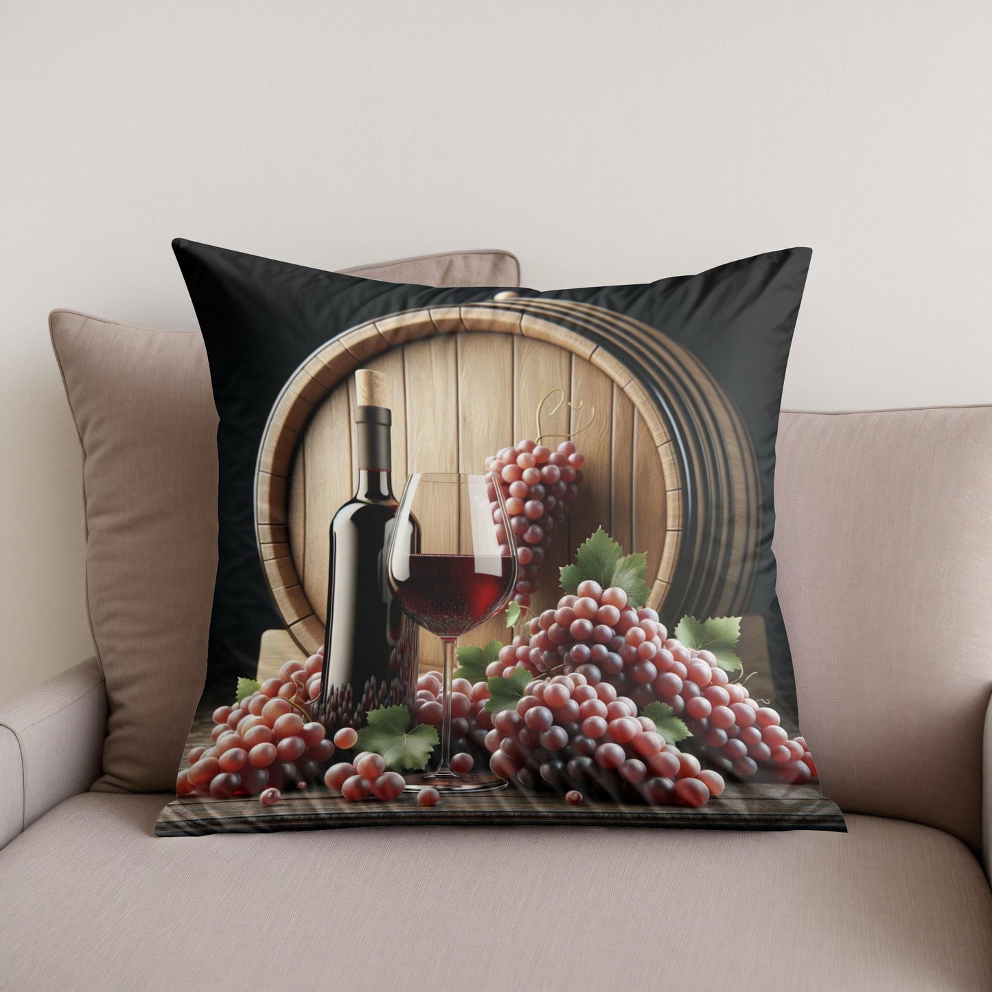 Red Wine Harvest Cotton Cushion