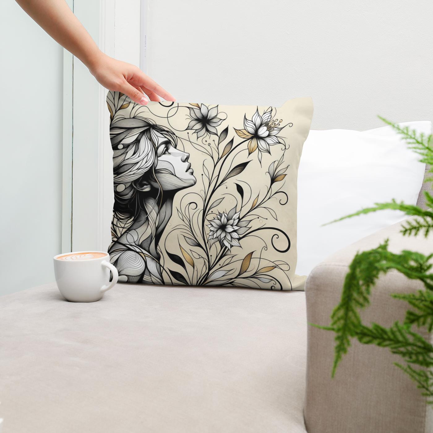 Serene Blossom Cotton Cushion