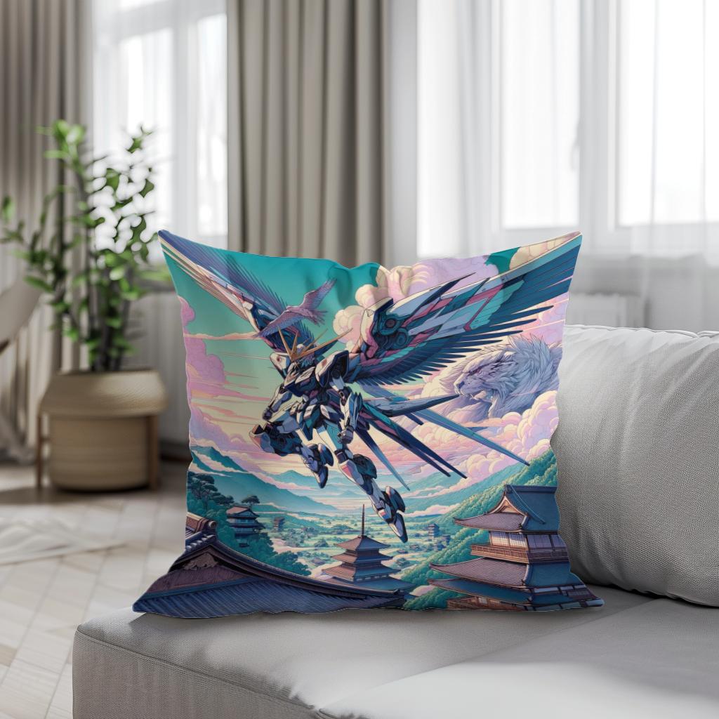 Skybound Mecha Warrior Cotton Cushion