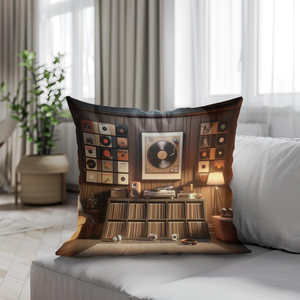 Vinyl Nostalgia Cotton Cushion