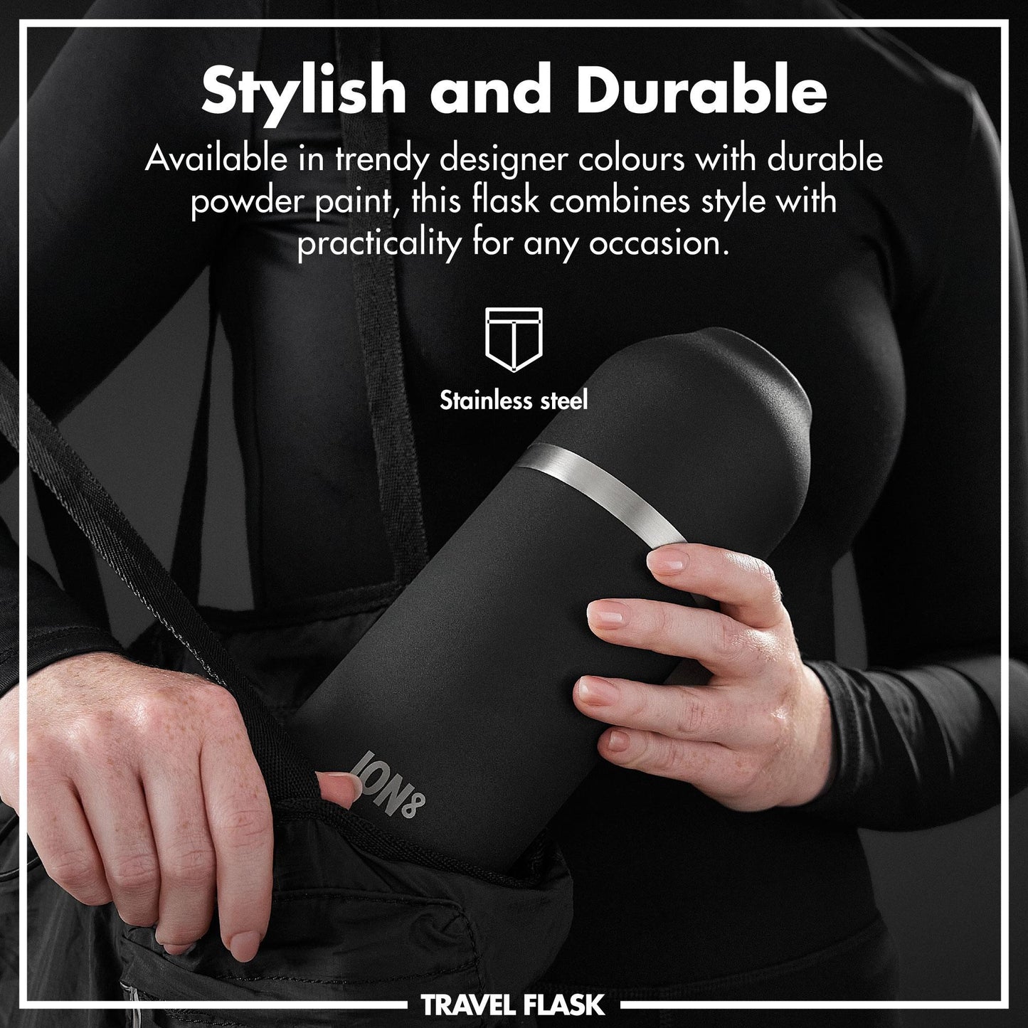 Luma Vacuum Insulated, Flask & Mug, Black, 700ml (24oz)