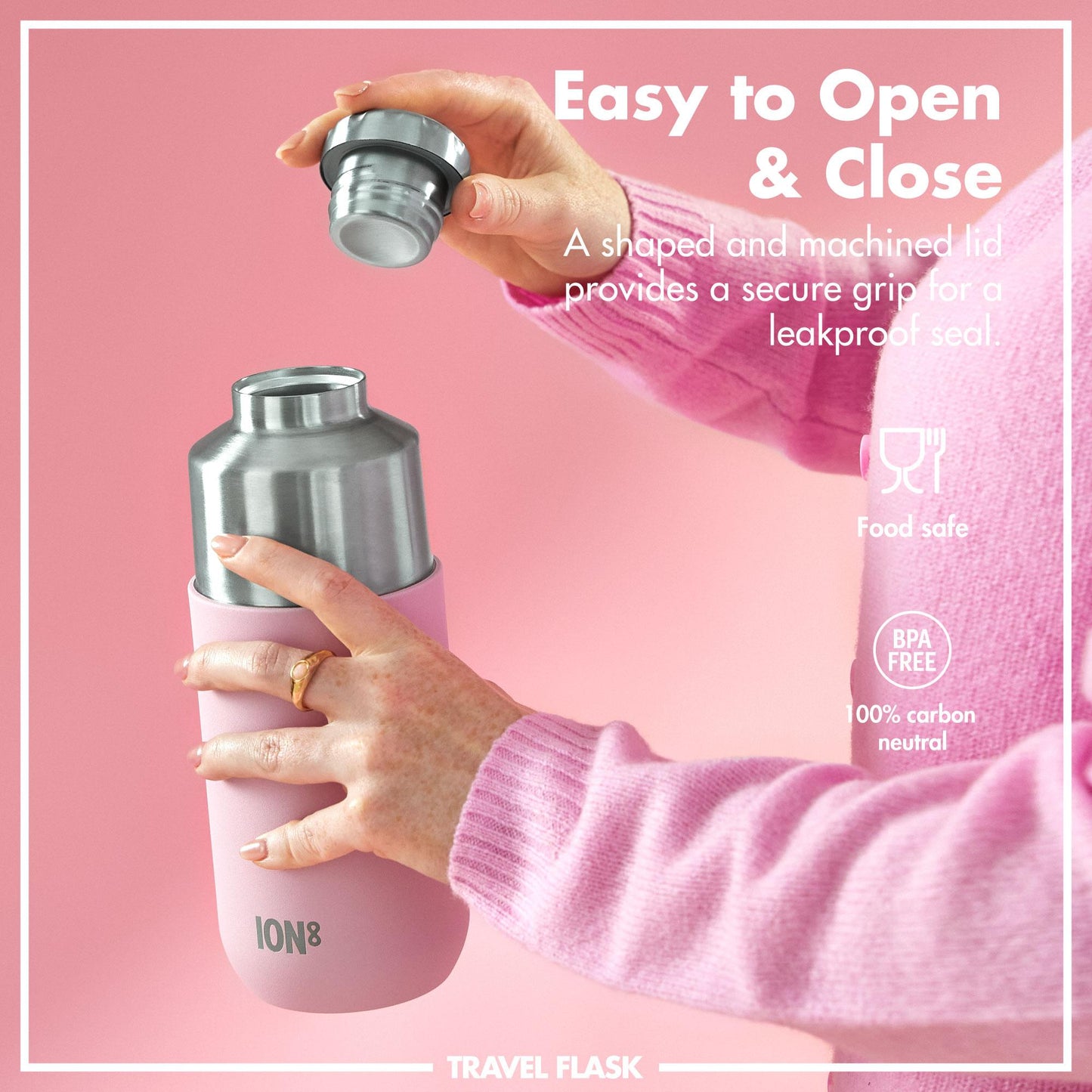 Luma Vacuum Insulated, Flask & Mug, Rose Quartz, 700ml (24oz)