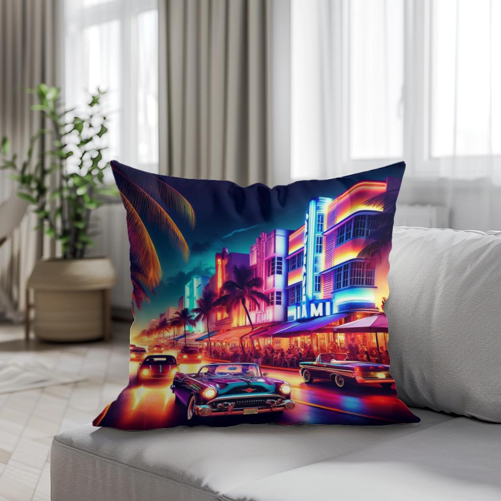Miami Neon Majesty Cotton Cushion