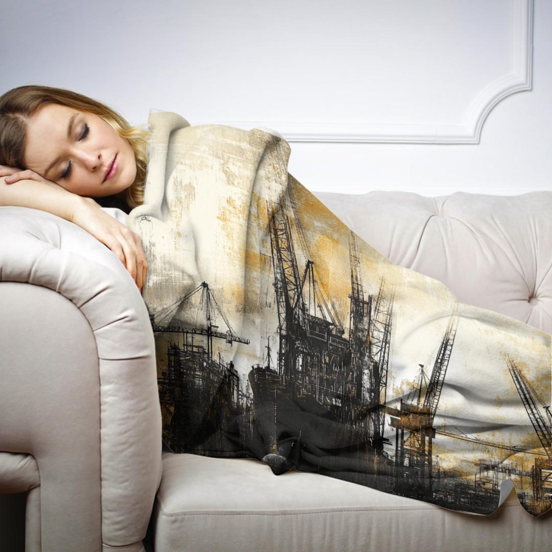 Shipyard Silhouette Blanket