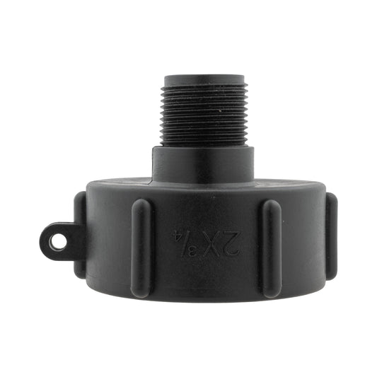 IBC 2” S60X6 Cap with Large Plastic Valve and Quick Connect Brass Fitting