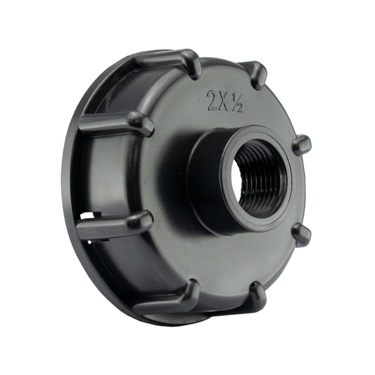 IBC S60x6 M-F Extender Swivel with S60x6 Cap and ½” Barb Lever Tap