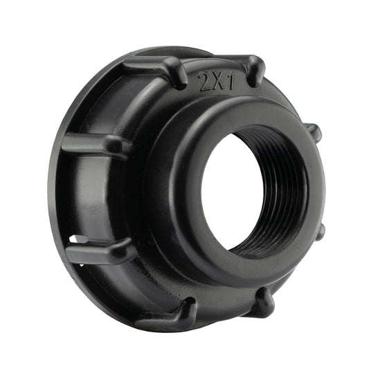 IBC 2” S60X6 Cap with Large Plastic Valve and MDPE Elbow 25mm