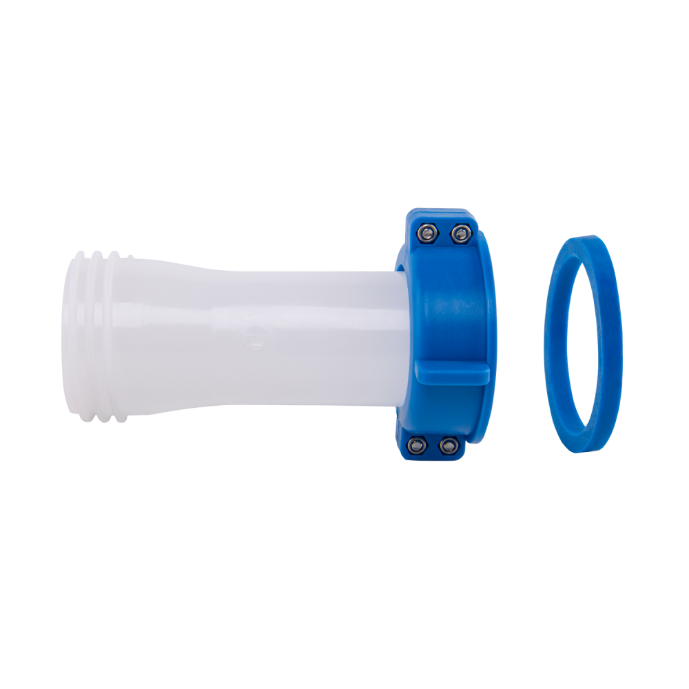 IBC S60x6 M-F Extender Swivel with S60X6 Cap and Quick Connect Lever Tap ¾” BSP