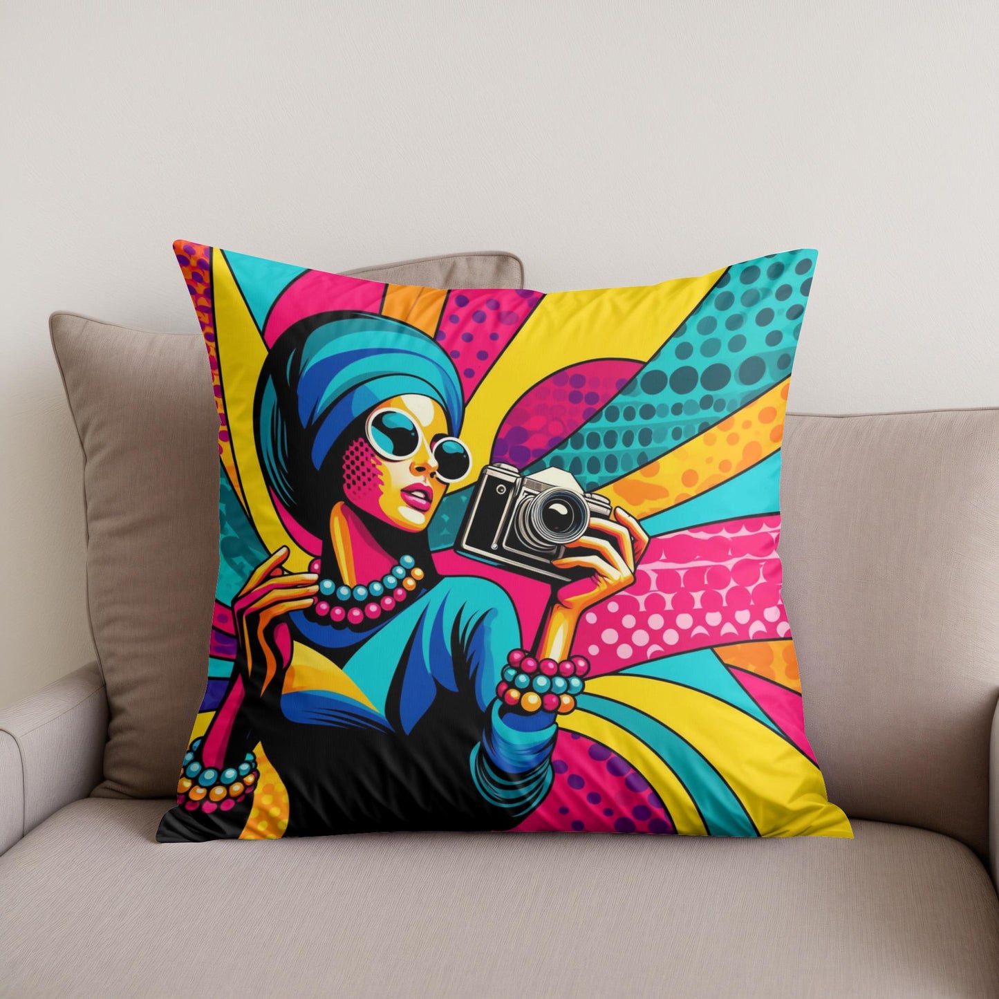 Radiant Retro Cotton Cushion