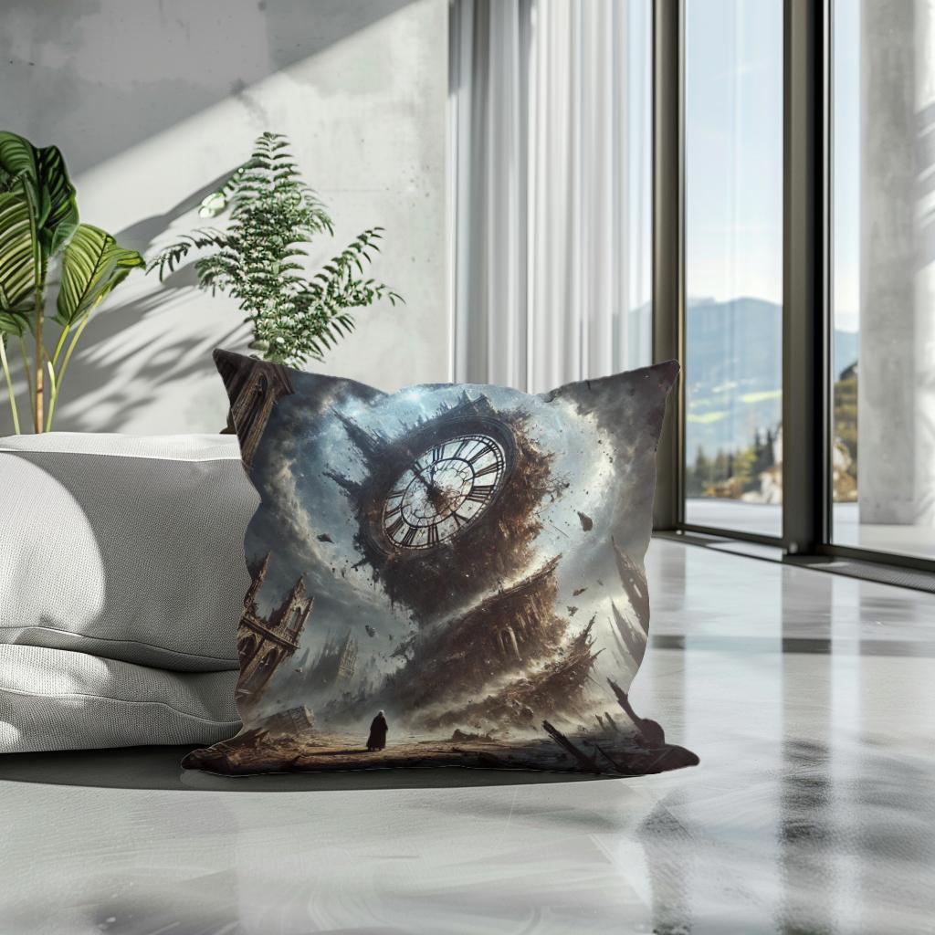 Fractured Time Cotton Cushion