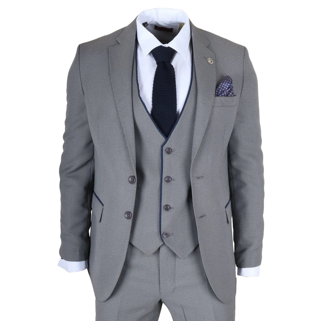 IM47 - Men's 3 Piece Grey Tailored Fit Suit